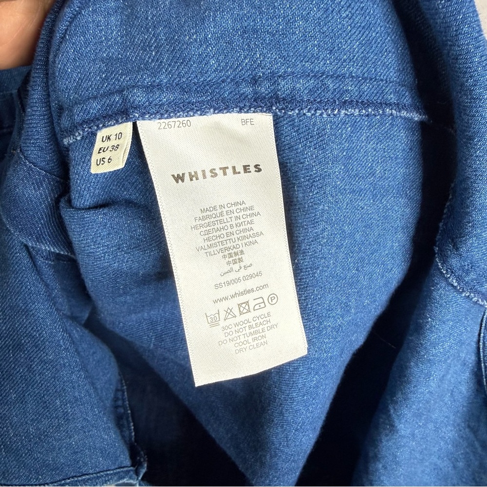 Whistles‎ Chambray Short Sleeve Midi Shirt Dress In Blue Women's Size US 6 - Picture 6 of 8